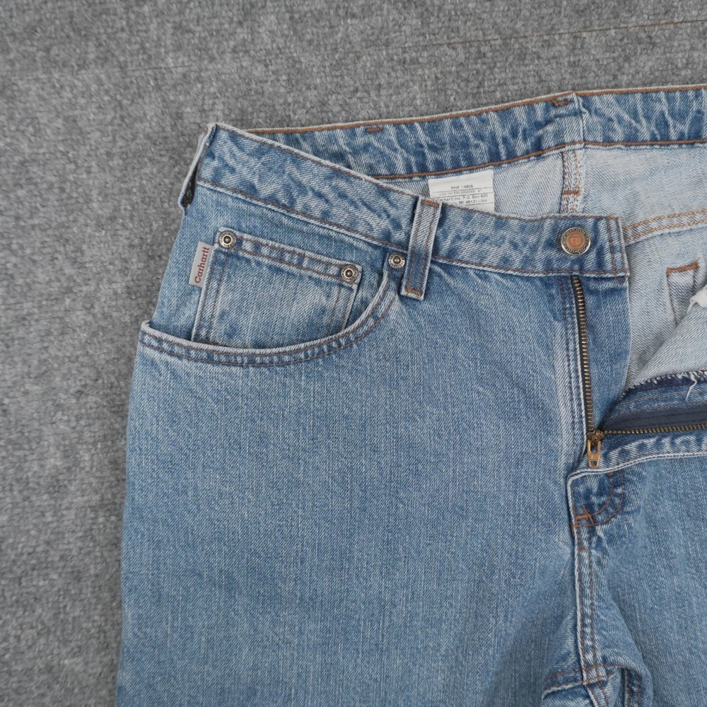 Carhartt Jeans Womens 12/30 Light Wash Blue WB160 Relaxed Straight Leg Denim - Picture 9 of 12
